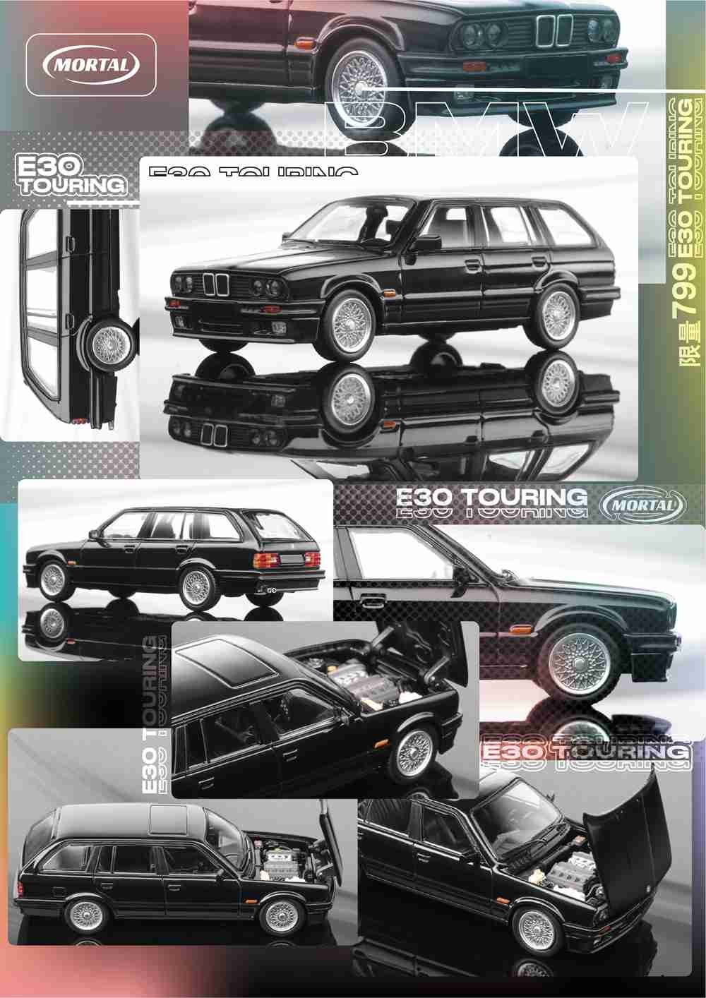 BMW E30 Touring Wagon black 1:64 Mortal Model