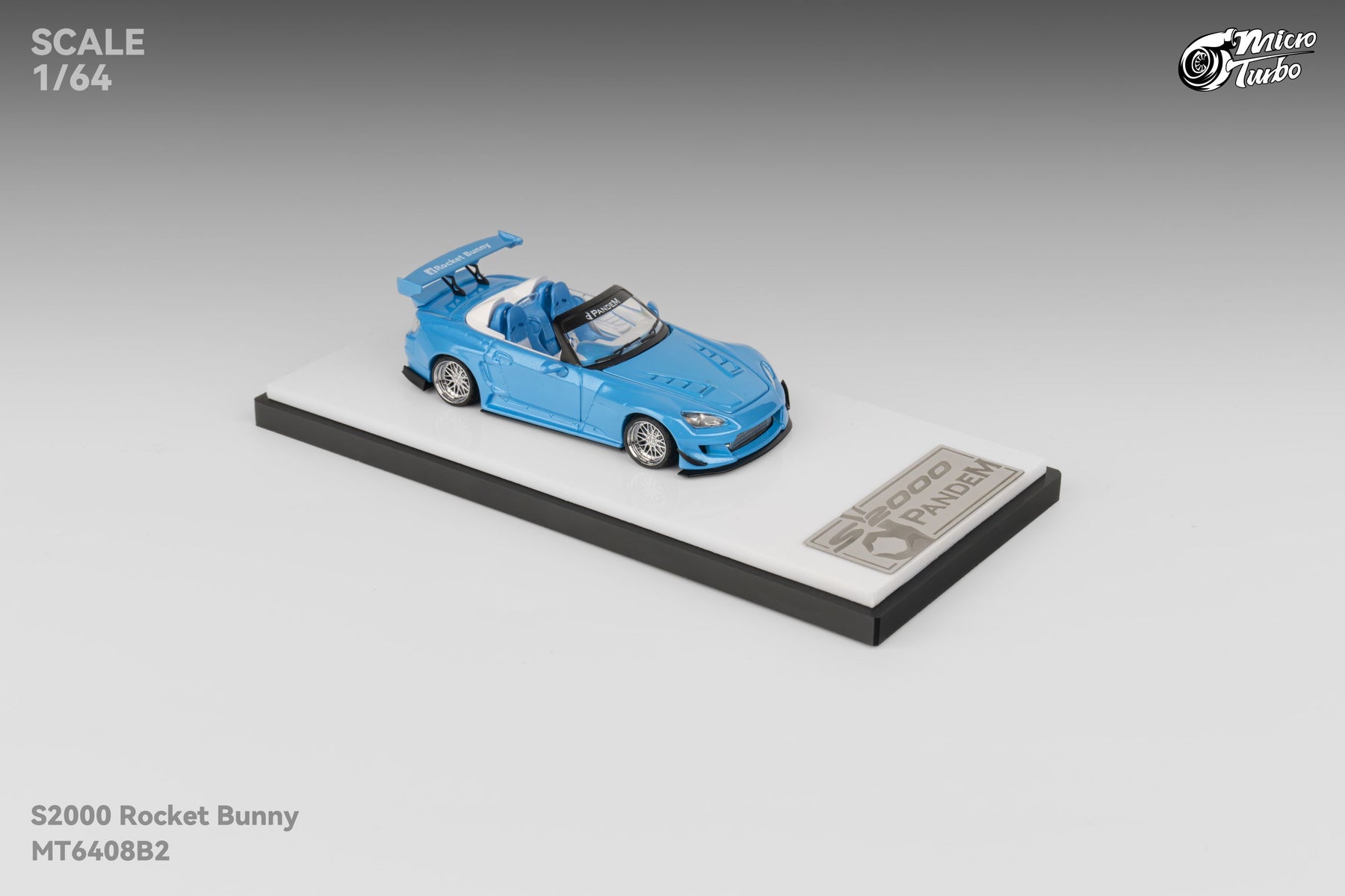 Rocket Bunny S2000 metallic blue 1:64 Microturbo