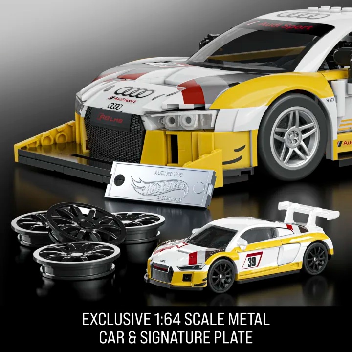 Audi R8 LMS Hot Wheels *Elite Series* 2015 white/yellow 1:16 Hot Wheels Brick Shop