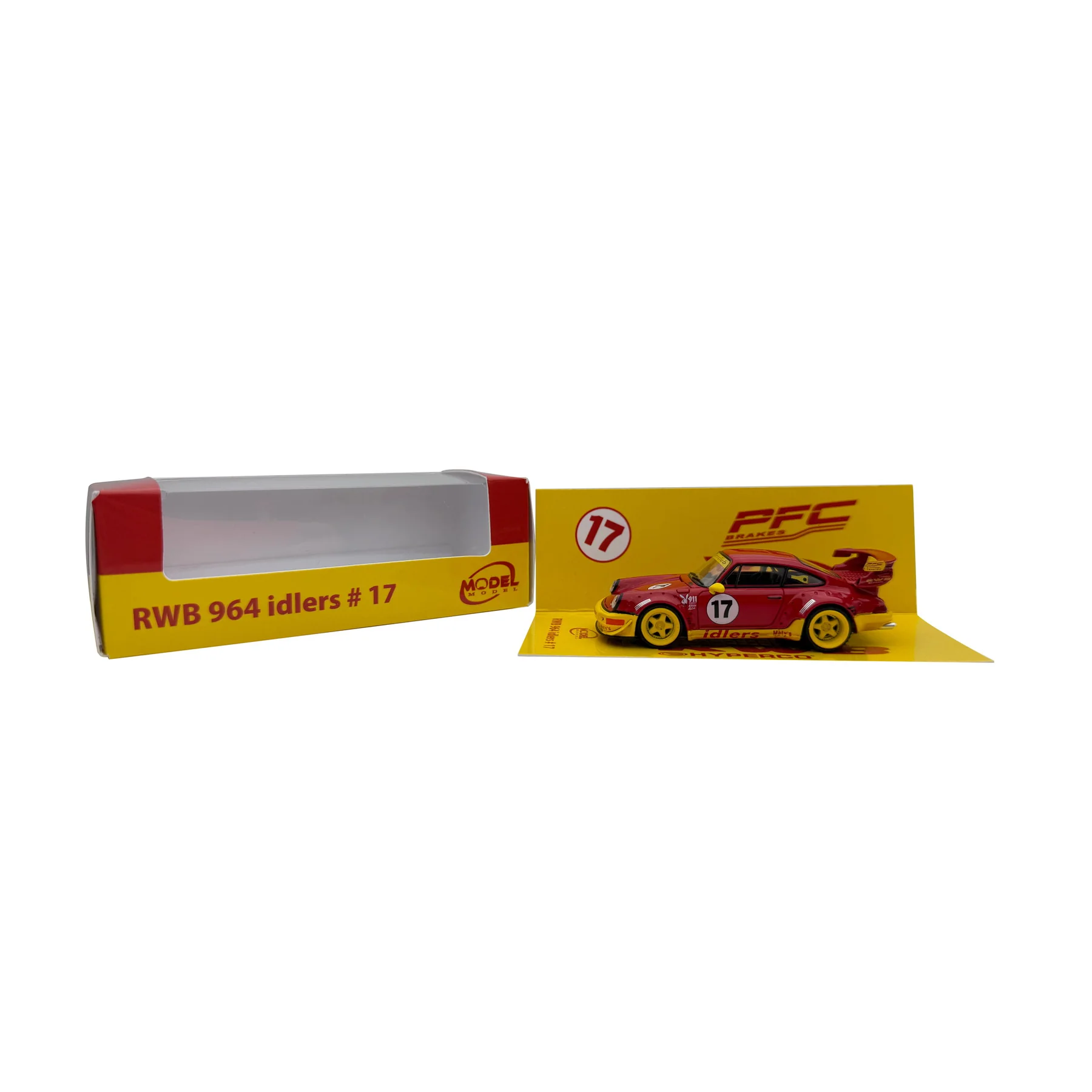 Porsche RWB 964 #17 Idlers Club red/yellow 1:64 ModelModel