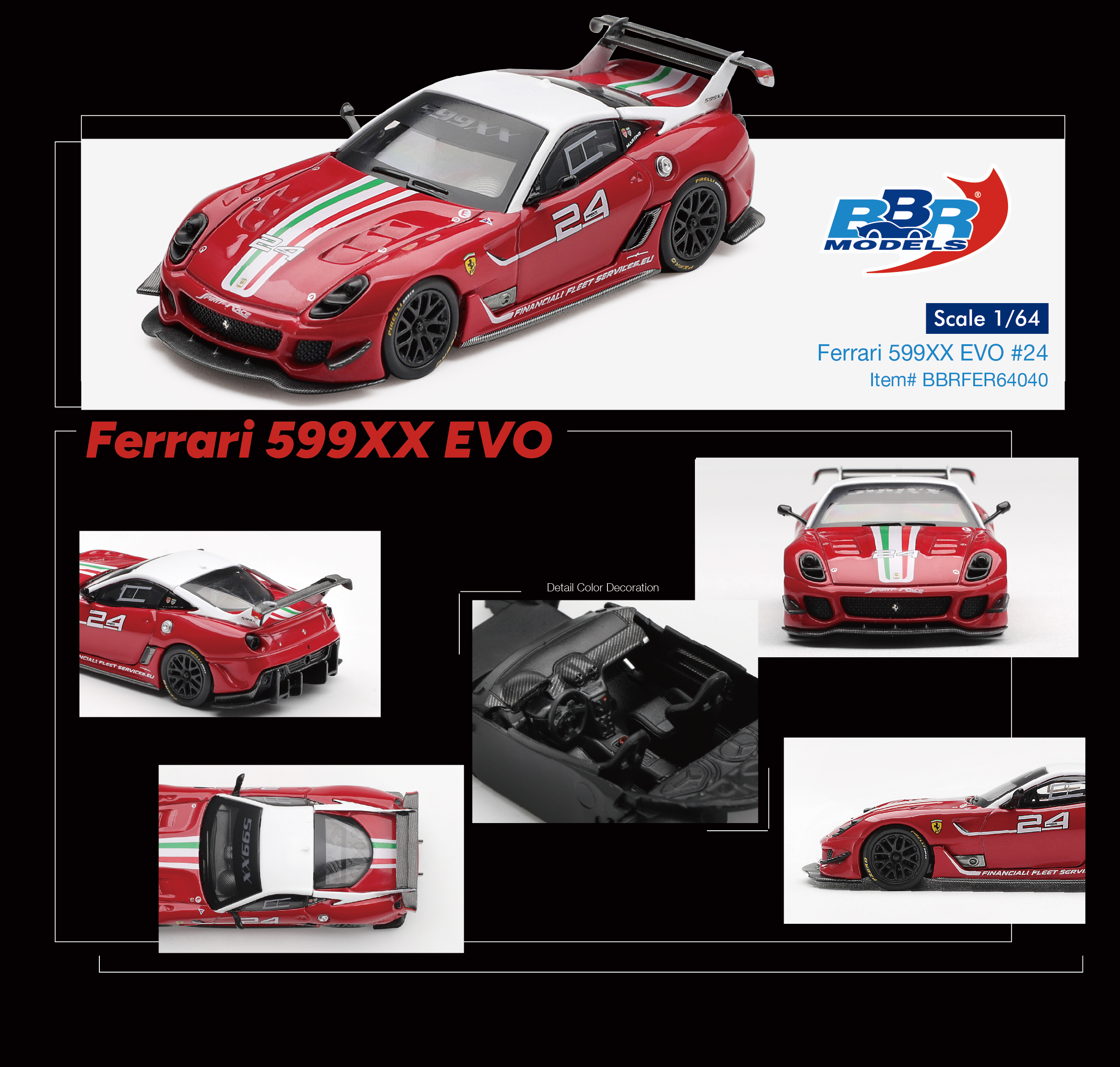 Ferrari 599XX EVO 2011 #24 red 1:64 B.B.R.
