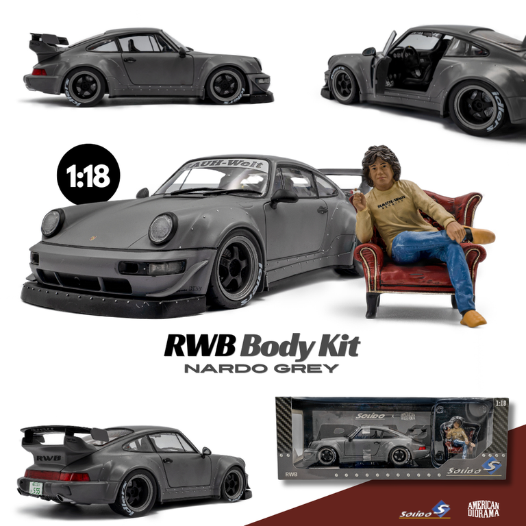 Porsche 911 RWB BodyKit 2024 Nardo Grey 1:18 Solido