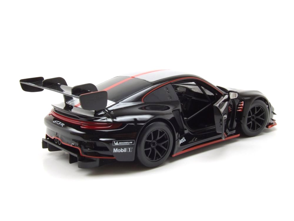 Porsche 911 992 GT3 R #0 Racing Base Coupe 2023 black/red/grey 1:24 Bburago