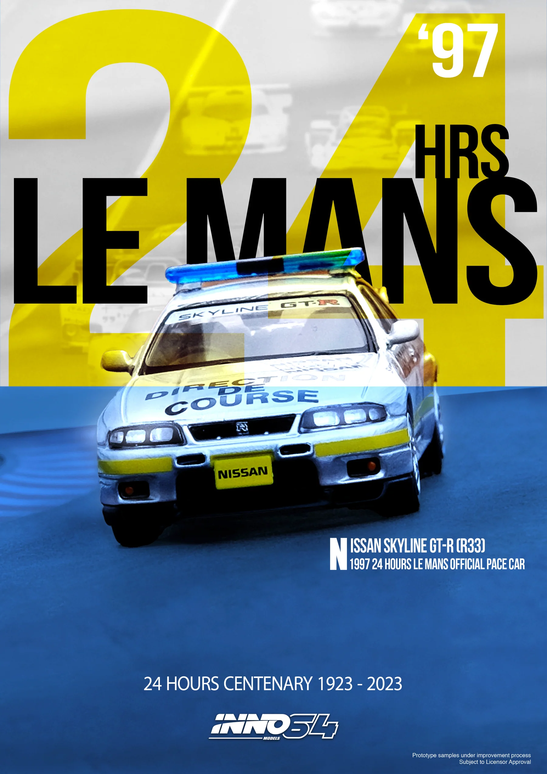Nissan Skyline GT-R (R33) Official Pace Car 24 Hours Le Mans 1997 1:64 Inno Models