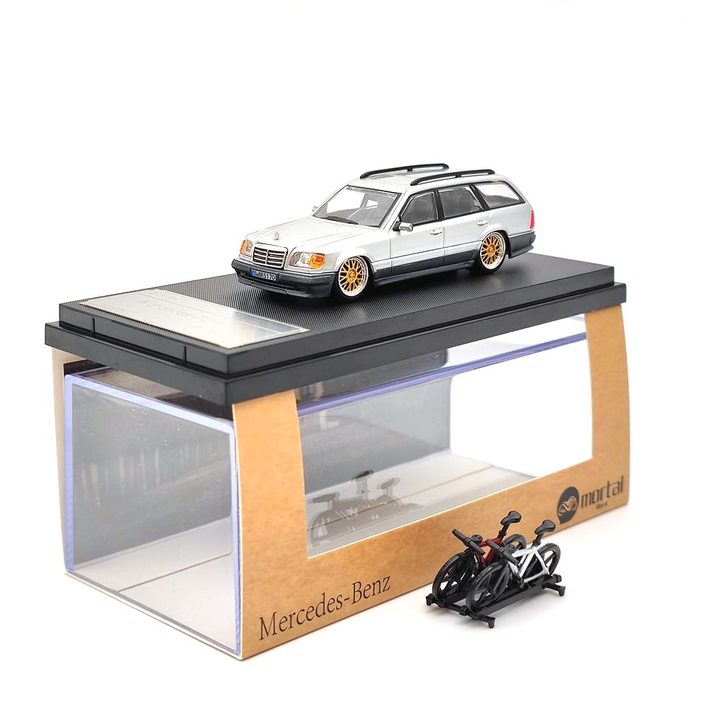 Mercedes-Benz S124 T silver 1:64 Mortal Model