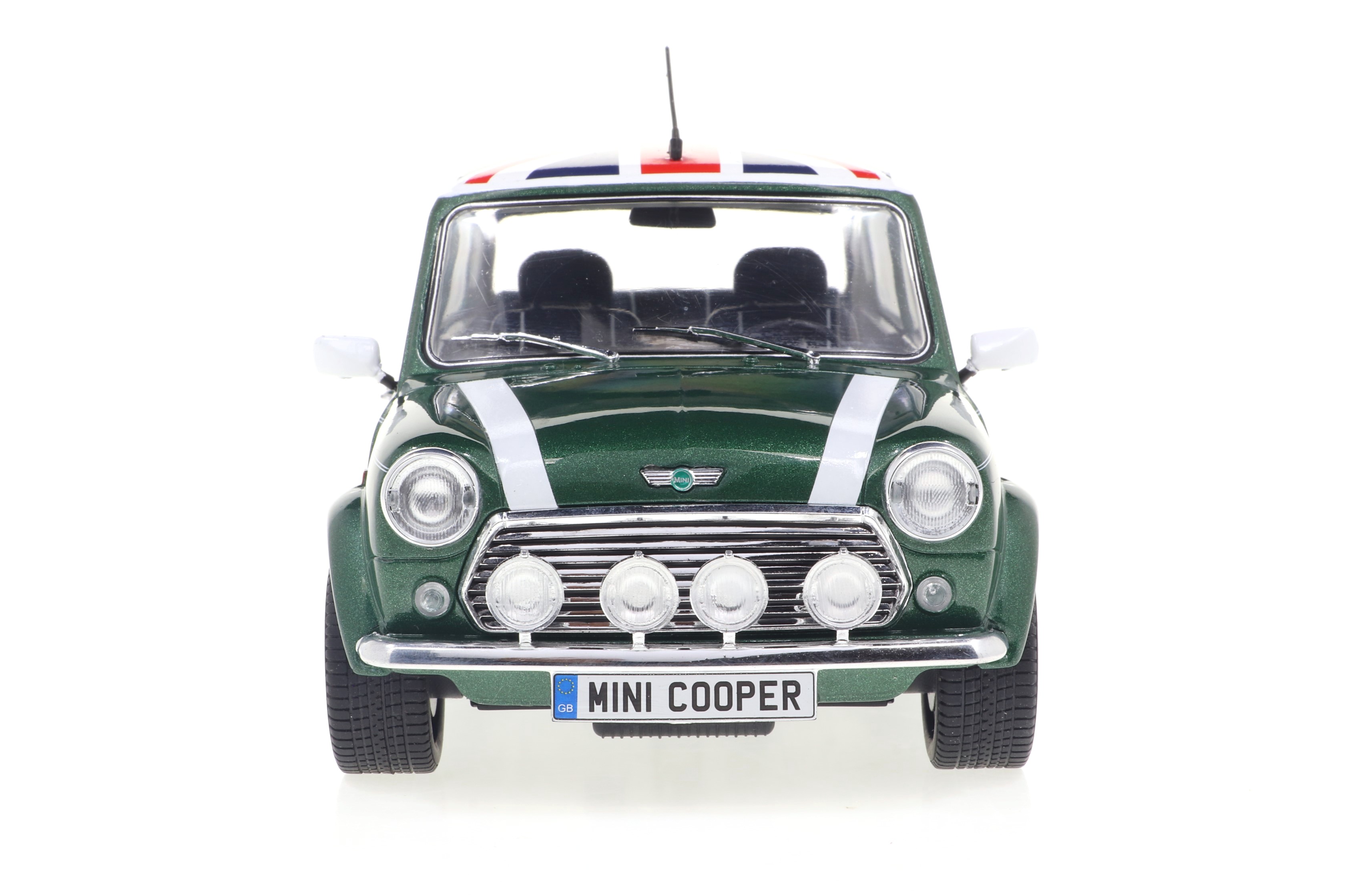 Mini Cooper Sport 1997 british racing green/flag 1:18 Solido