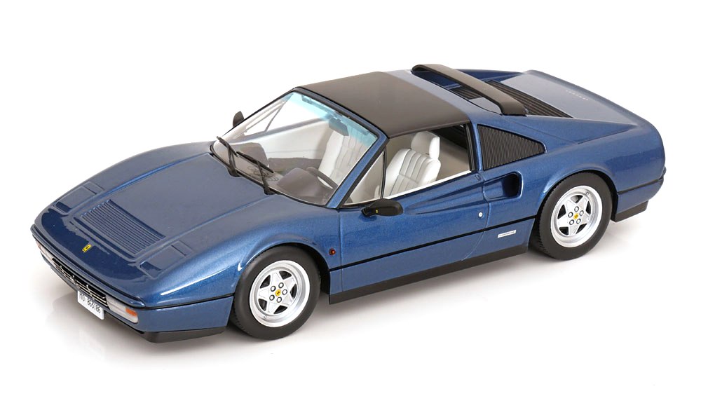 Ferrari 328 GTS Spider with Removable Hard Top 1985 blue metallic 1:18 KK Scale