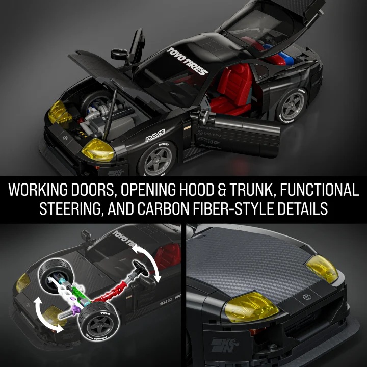 Toyota Supra MKIV 1994 black 1:16 Hot Wheels Brick Shop