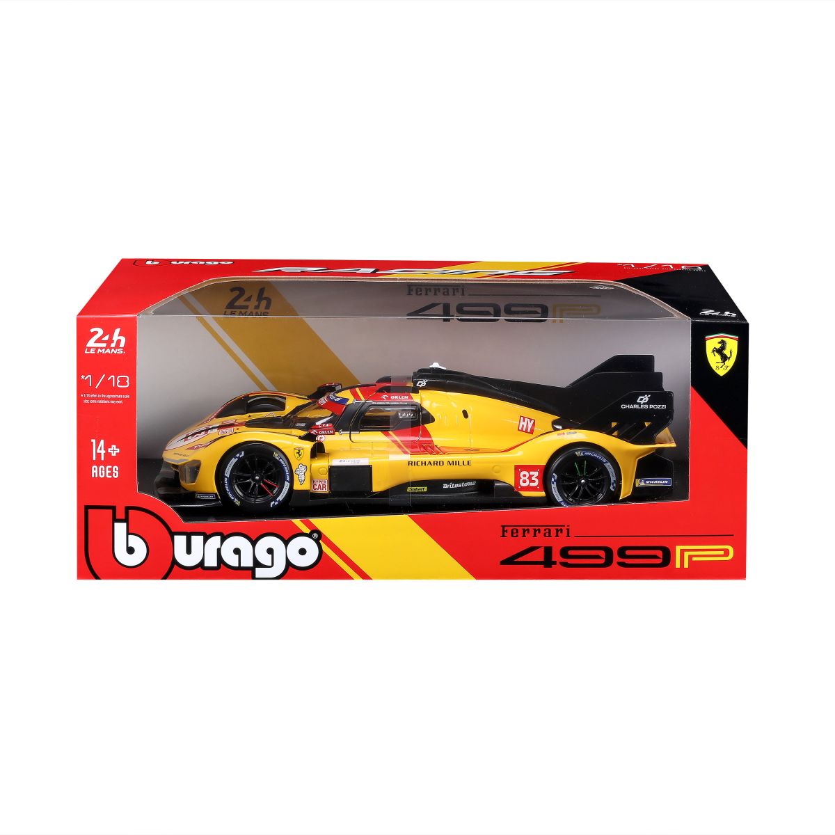 Ferrari 499P 3.0l Turbo V6 Team AF Corse #83 Kubica/Ye/Hanson Winner 24h Le Mans 2025 1:18 Bburago