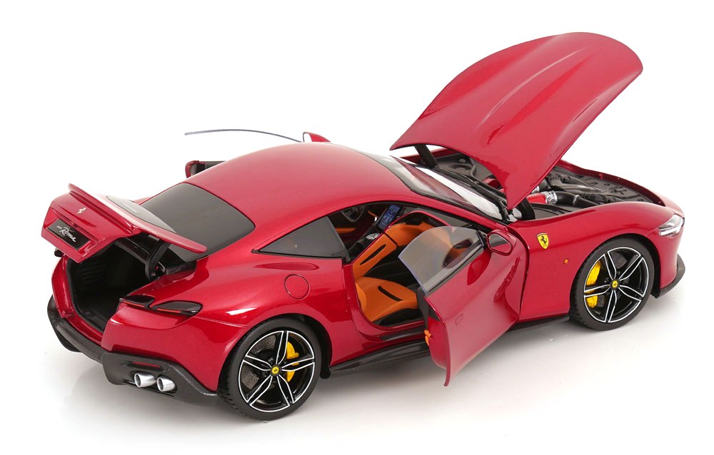 Ferrari Roma 2019 rosso magma with Showcase 1:18 Polistil