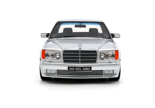 Mercedes-Benz 560 W126 6.0 SEL AMG 1989 brilliant silver 1:18 OttOmobile
