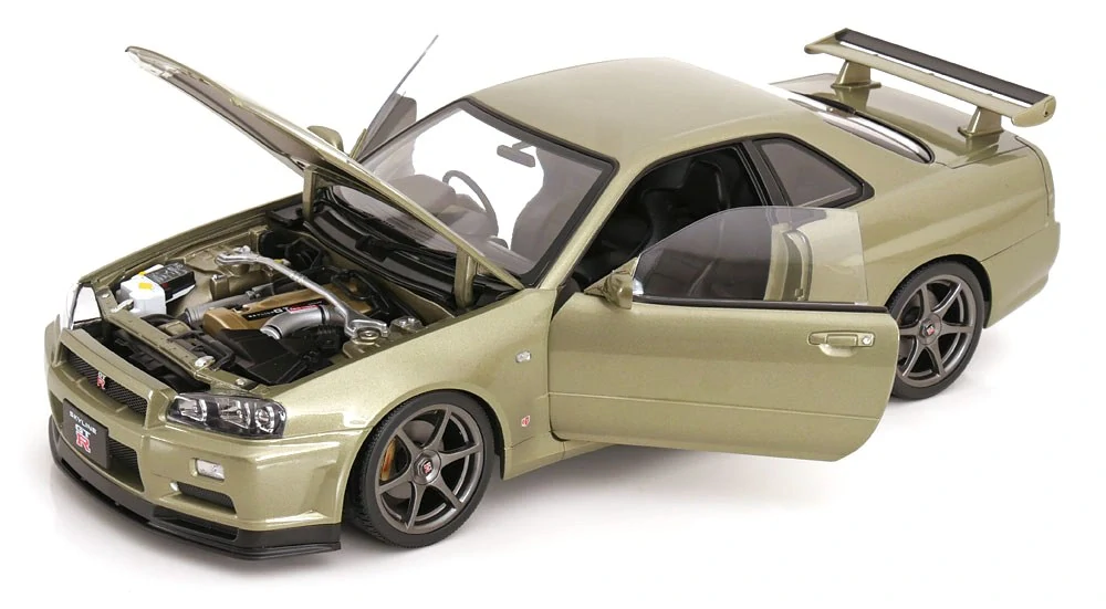Nissan Skyline GT-R R34 V-Spec Nür 2001 OEM Rims light green metallic 1:12 KK Scale