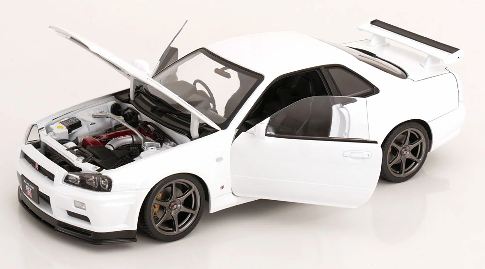 Nissan Skyline GT-R R34 V-Spec II 2001 OEM Rims white 1:12 KK Scale