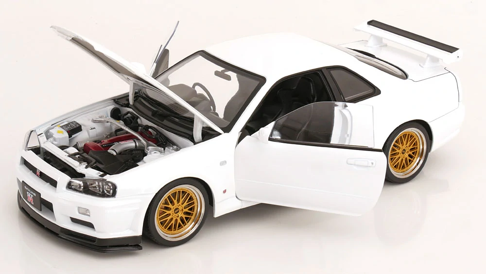 Nissan Skyline GT-R R34 V-Spec II 2001 BBR Rims white 1:12 KK Scale