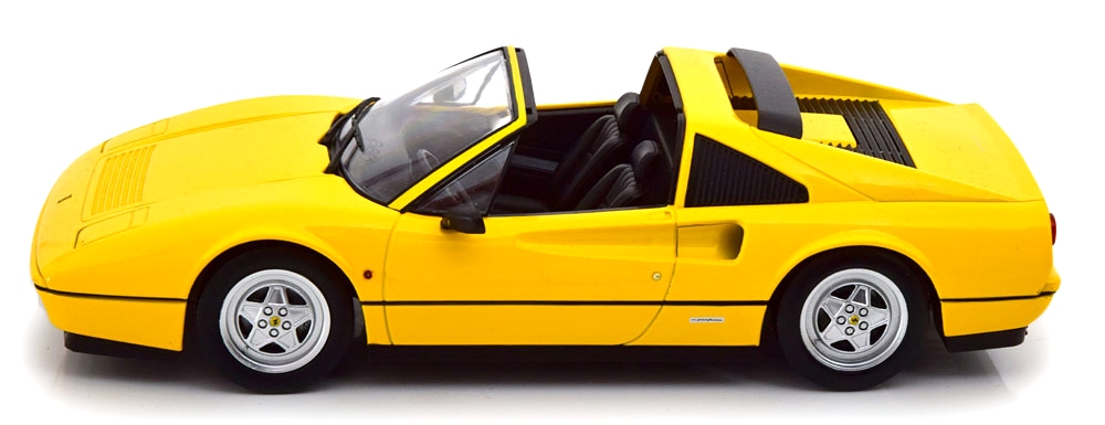 Ferrari 328 GTS Spider with Removable Hard Top 1985 yellow 1:18 KK Scale