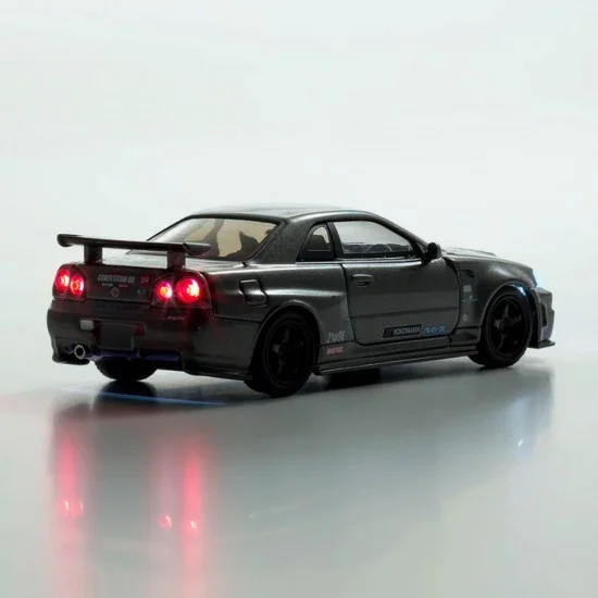Nissan Skyline GT-R R34 Nismo Gray with led lightning 1:64 Kyosho