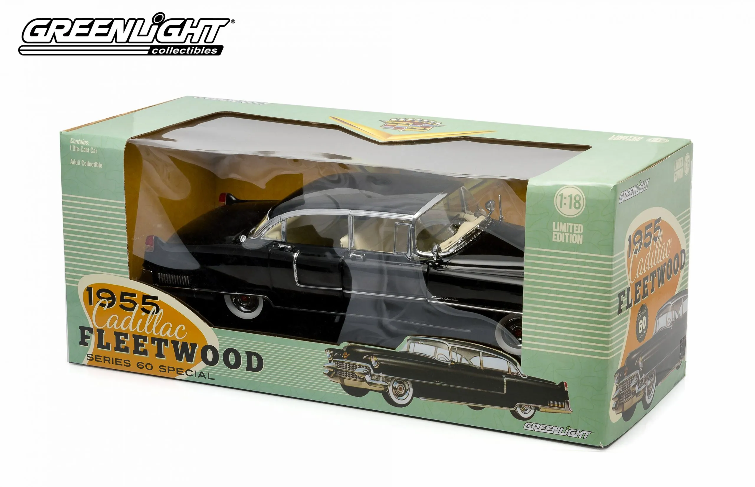 Cadillac Fleetwood Series 60 1955 black 1:18 Greenlight