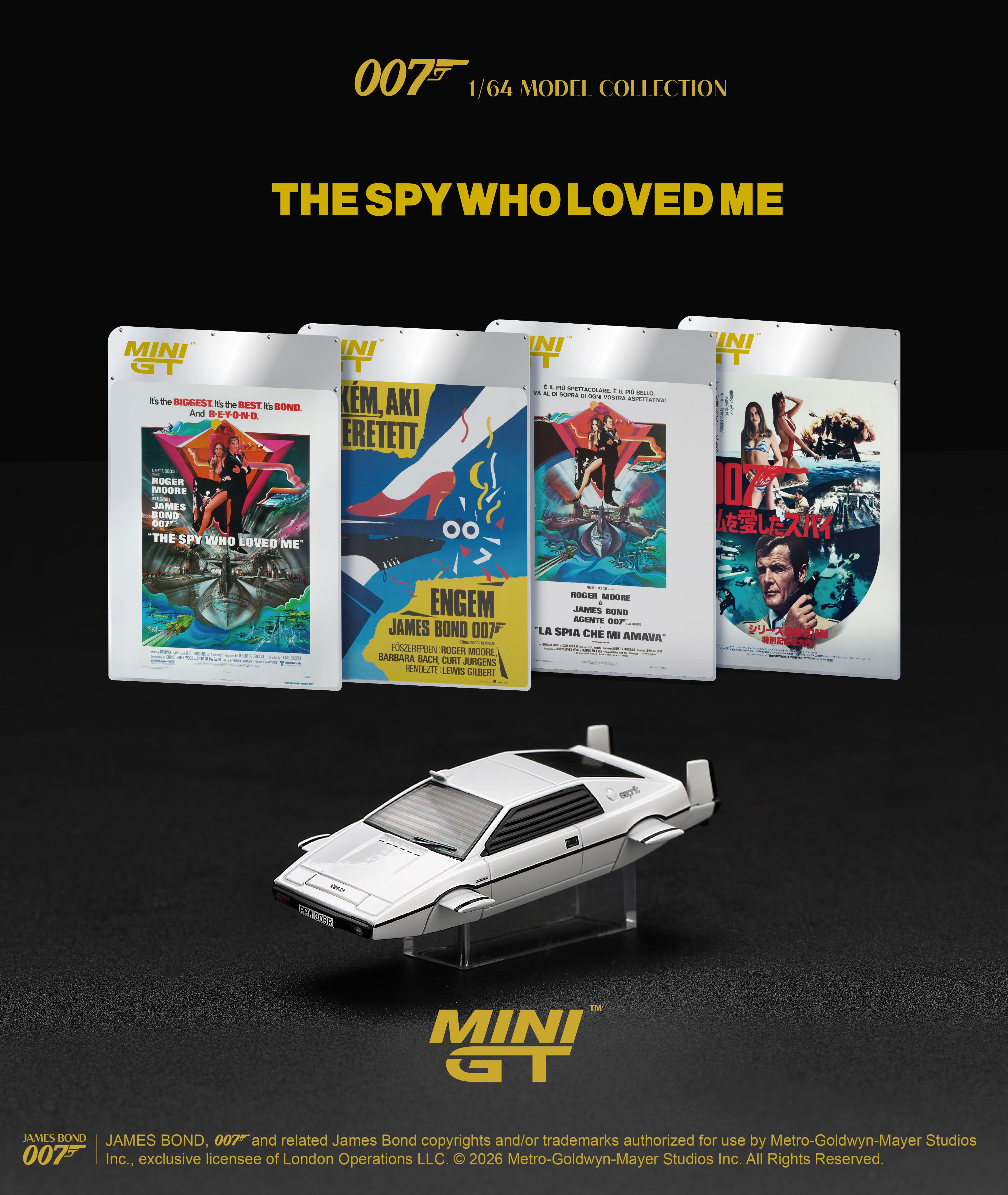 Lotus Esprit S1 *The Spy Who Loved Me* 1977 white English Blister Packaging 1:64 Mini GT