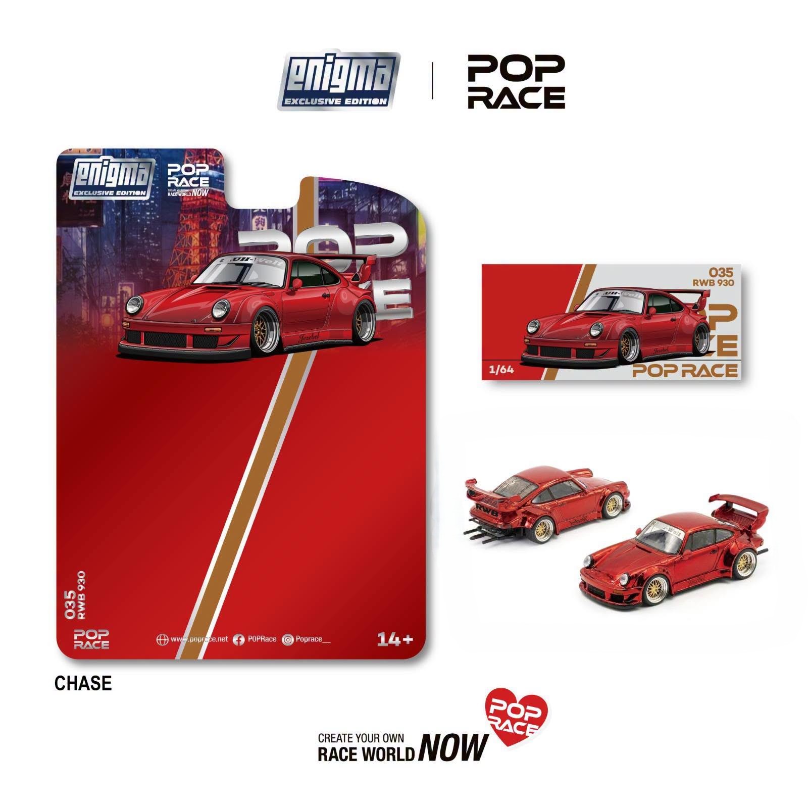Porsche RWB 930 red 1:64 Pop Race