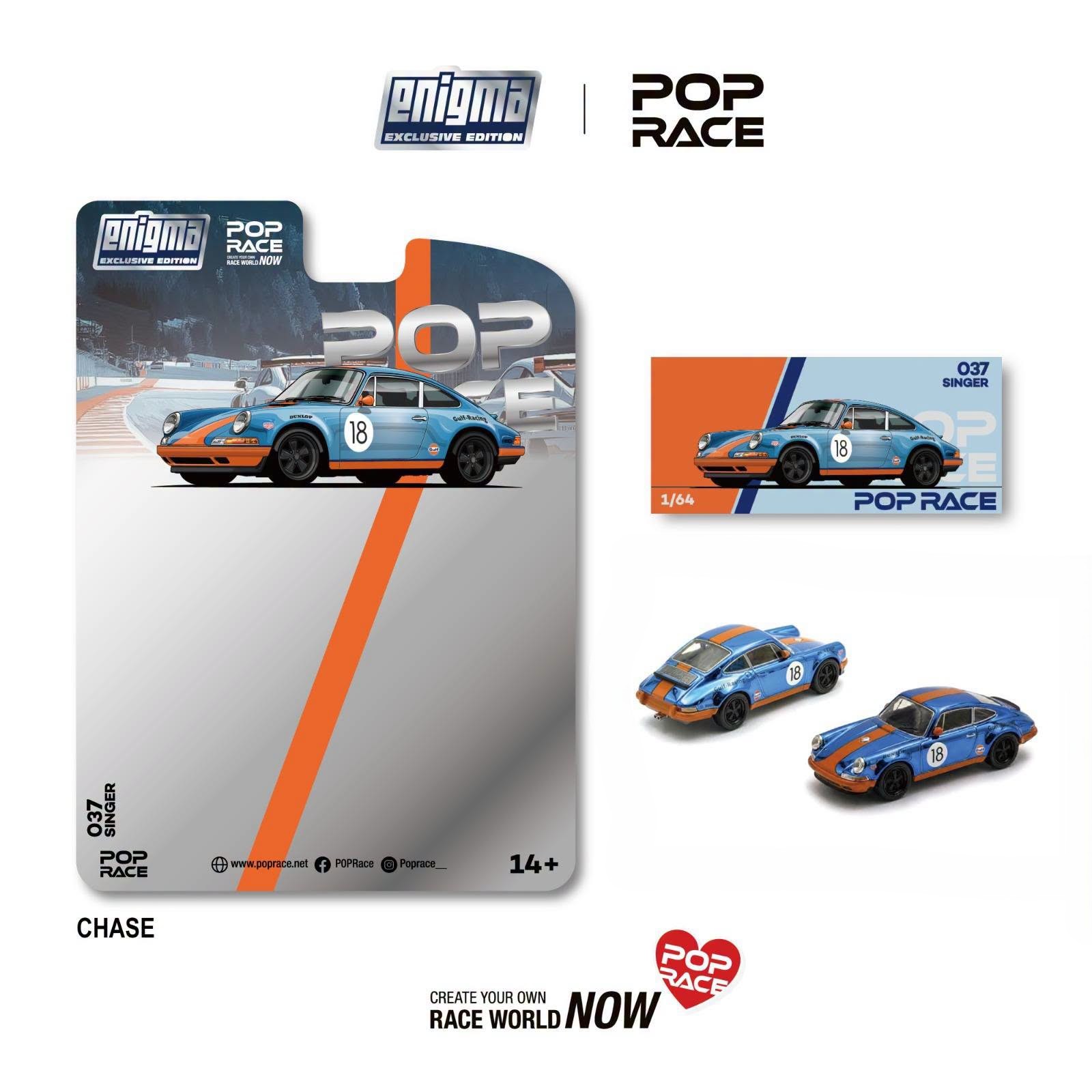 Singer Gulf Racing #18 orange/blue 1:64 Pop Race
