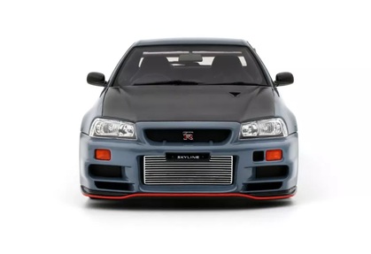 Nissan Skyline GT-R BNR34 with Body Kit 2025 stealth grey 1:18 OttOmobile
