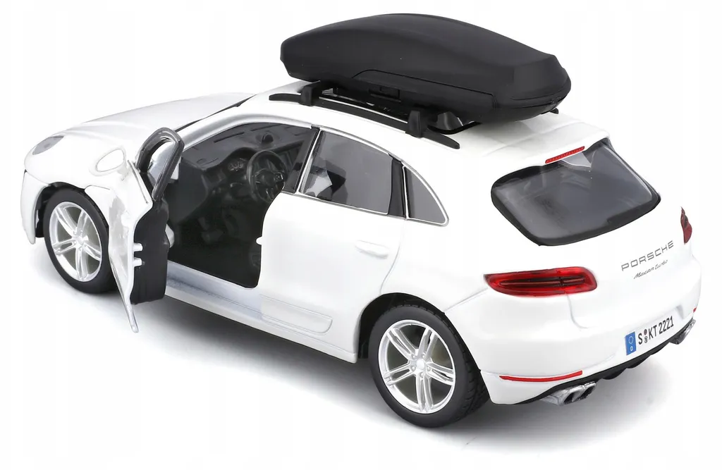 Porsche Macan + Cargo Roof Box 2013 white 1:24 Bburago