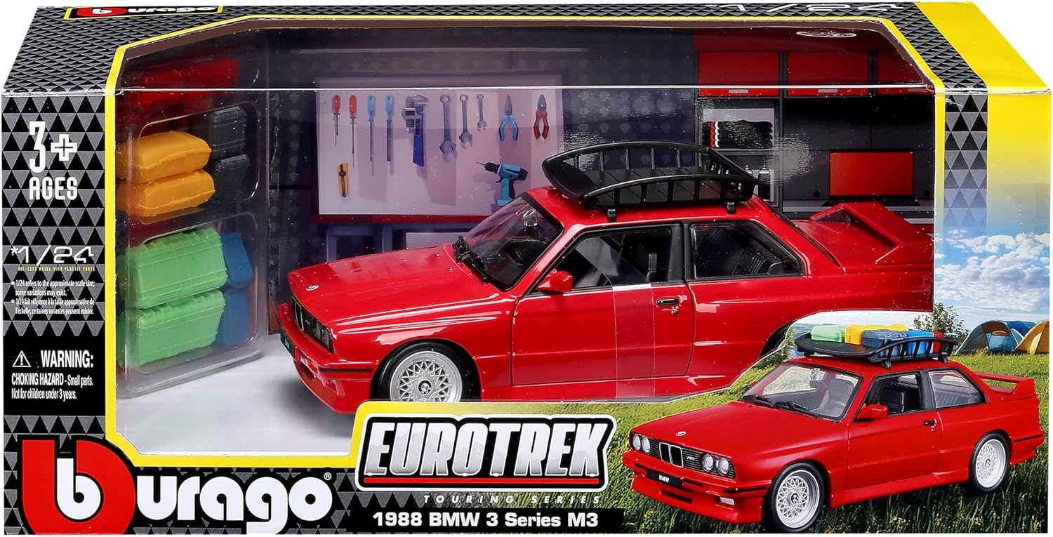 BMW M3 + Roof Rack red 1:24 Bburago