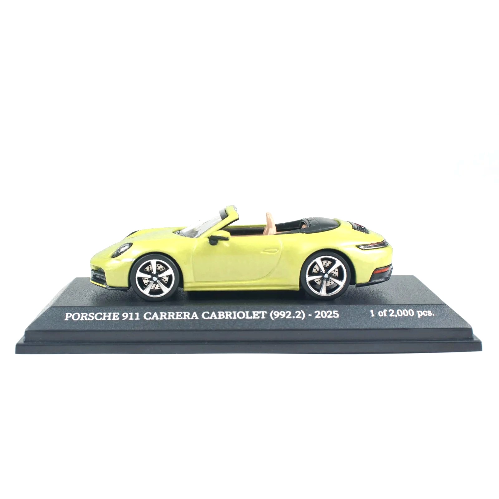 Porsche 911 (992.2) Carrera Cabriolet 2025 yellow metallic 1:64 Minichamps