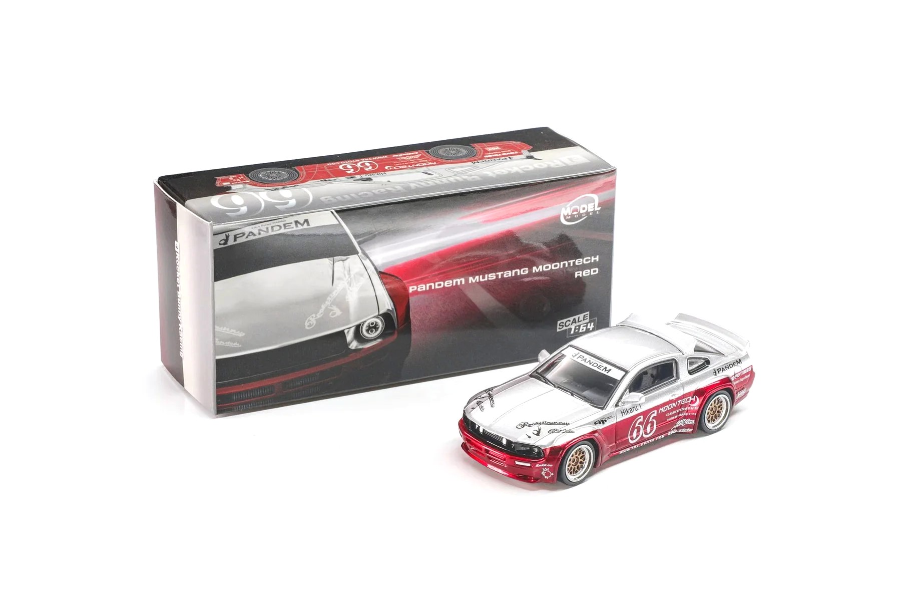 Ford Mustang Pandem Rocket Bunny moontech red 1:64 ModelModel