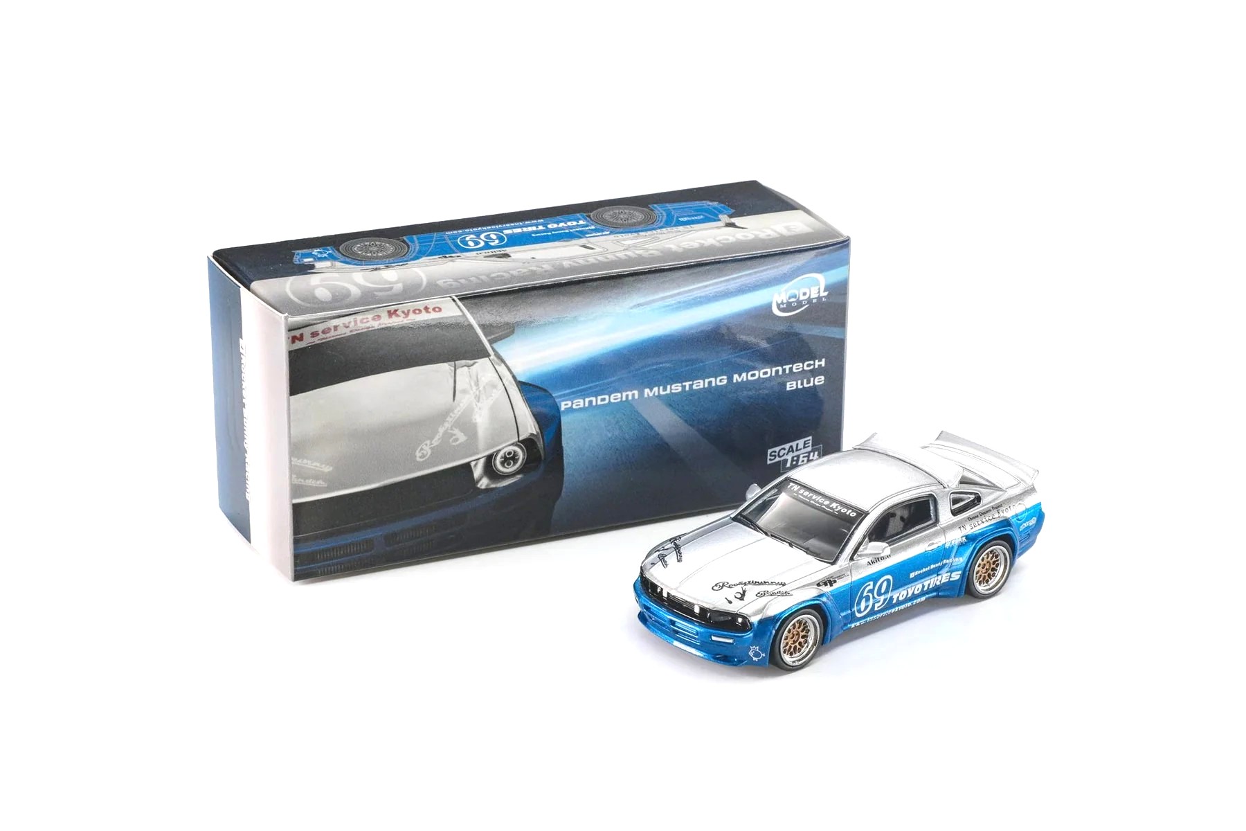 Ford Mustang Pandem Rocket Bunny moontech blue 1:64 ModelModel