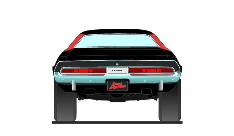 Dodge Challenger Street Machine Checklist Coupe 1970 black/red/yellow 1:18 Acme Diecast