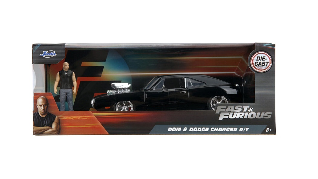 Doms Dodge Charger & Toretto Figurine Fast & Furious 1970 1:24 Jada Toys
