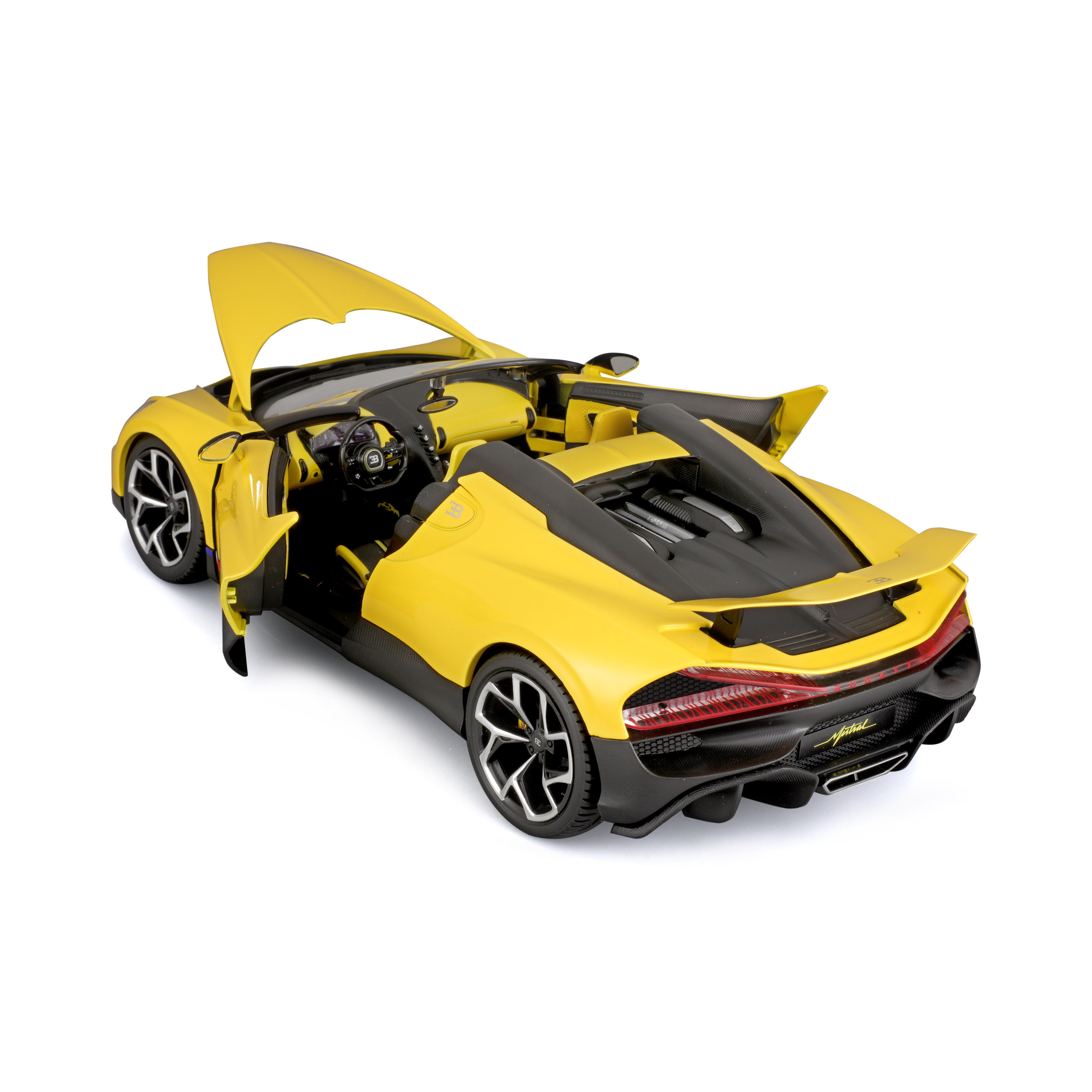 Bugatti W16 Mistral Cabriolet yellow/black 1:18 Bburago
