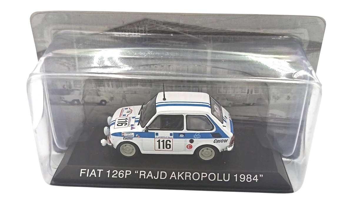 Fiat 126P #116 Szerla/Janarek RAJD Rally Acropolis 1984 night version 1:43 Altaya