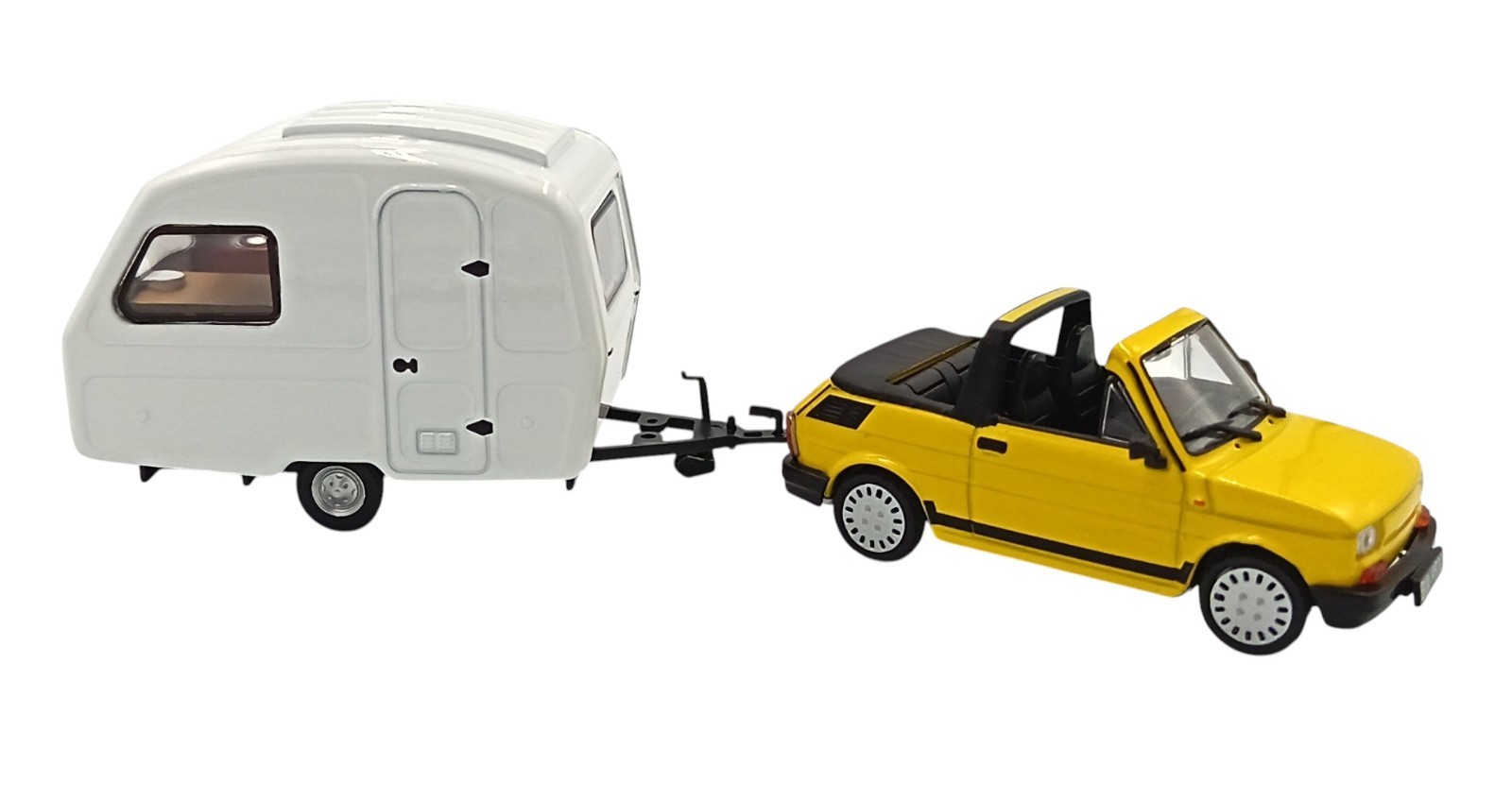 Polski Fiat 126P Bosmal Cabriolet 1987 yellow 1:43 Altaya