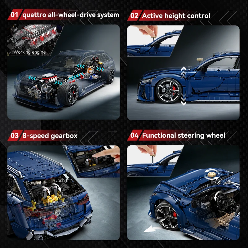 Audi A6 RS6 Avant C8 SW 2021 blue 1:8 CaDA