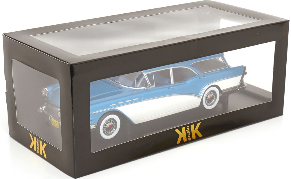 Buick Special Estate Wagon 1957 blue metallic/white 1:18 KK Scale