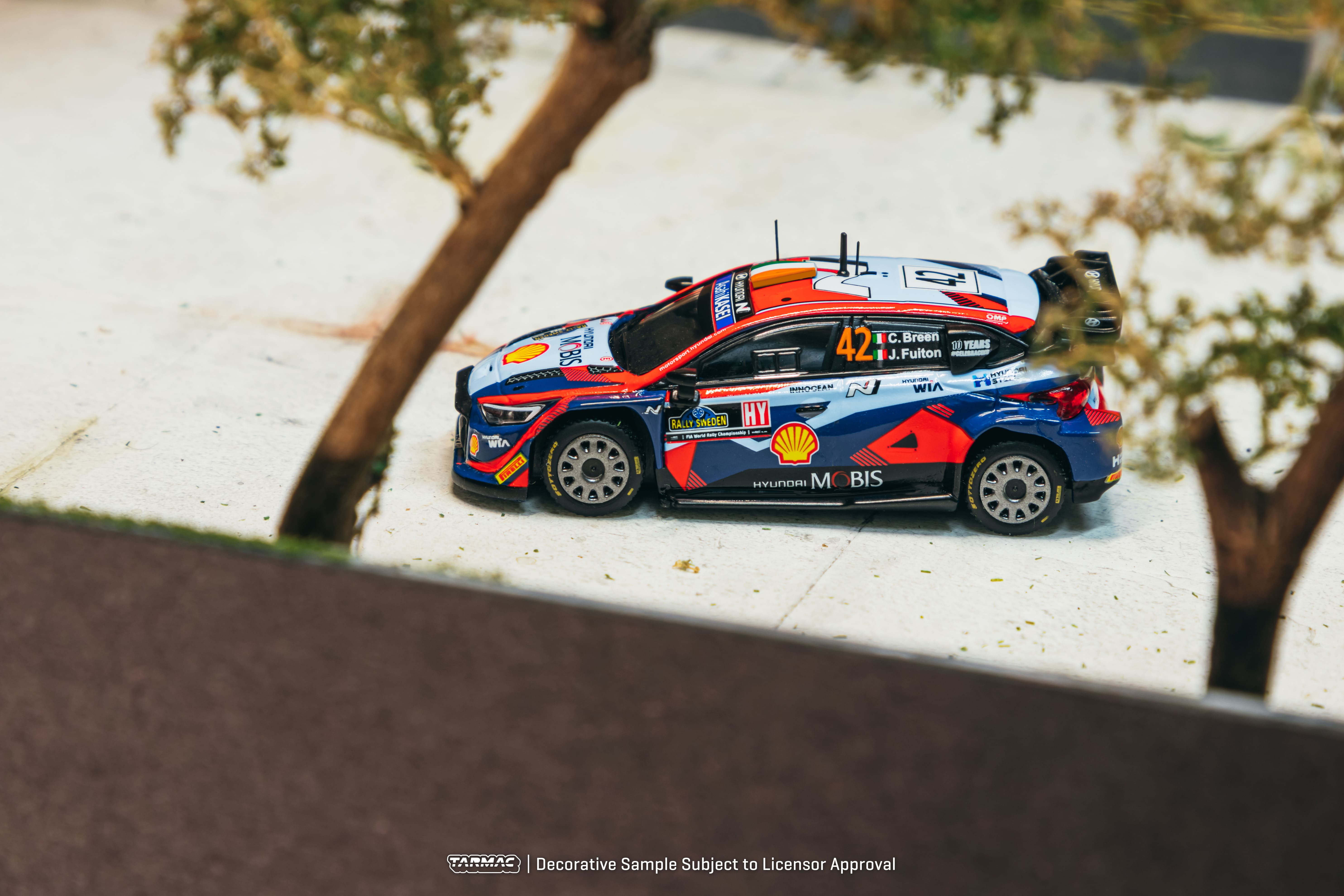 Hyundai i20 N Rally1 Hyundai Shell Mobis WRT #42 C.Breen/J.Fulton Rally Sweden 2023 1:64 Tarmac