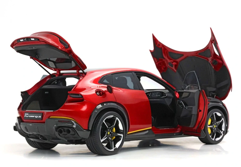 Ferrari Purosangue Rosso Magma with yellow stripes 1:18 B.B.R.