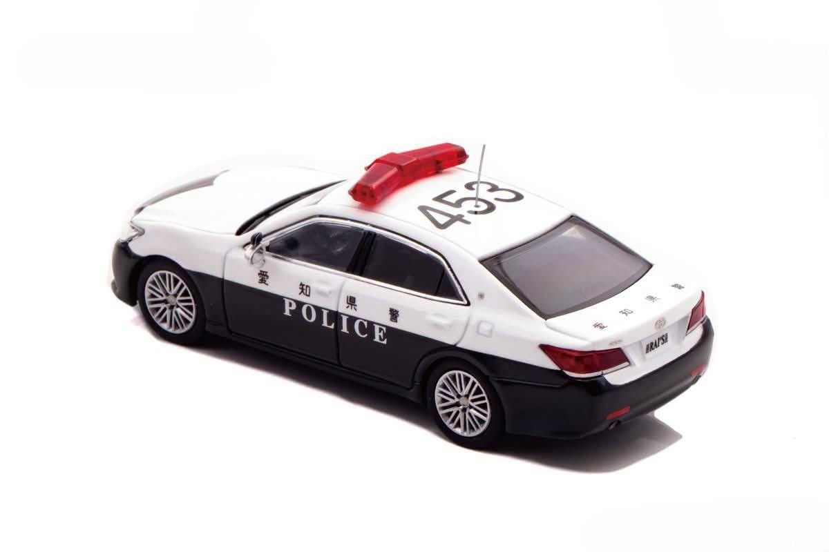 Toyota Crown Athlete (GRS214) Traffic Police Car (453) Aichi Prefectural Police white/black 1:64 Rai's