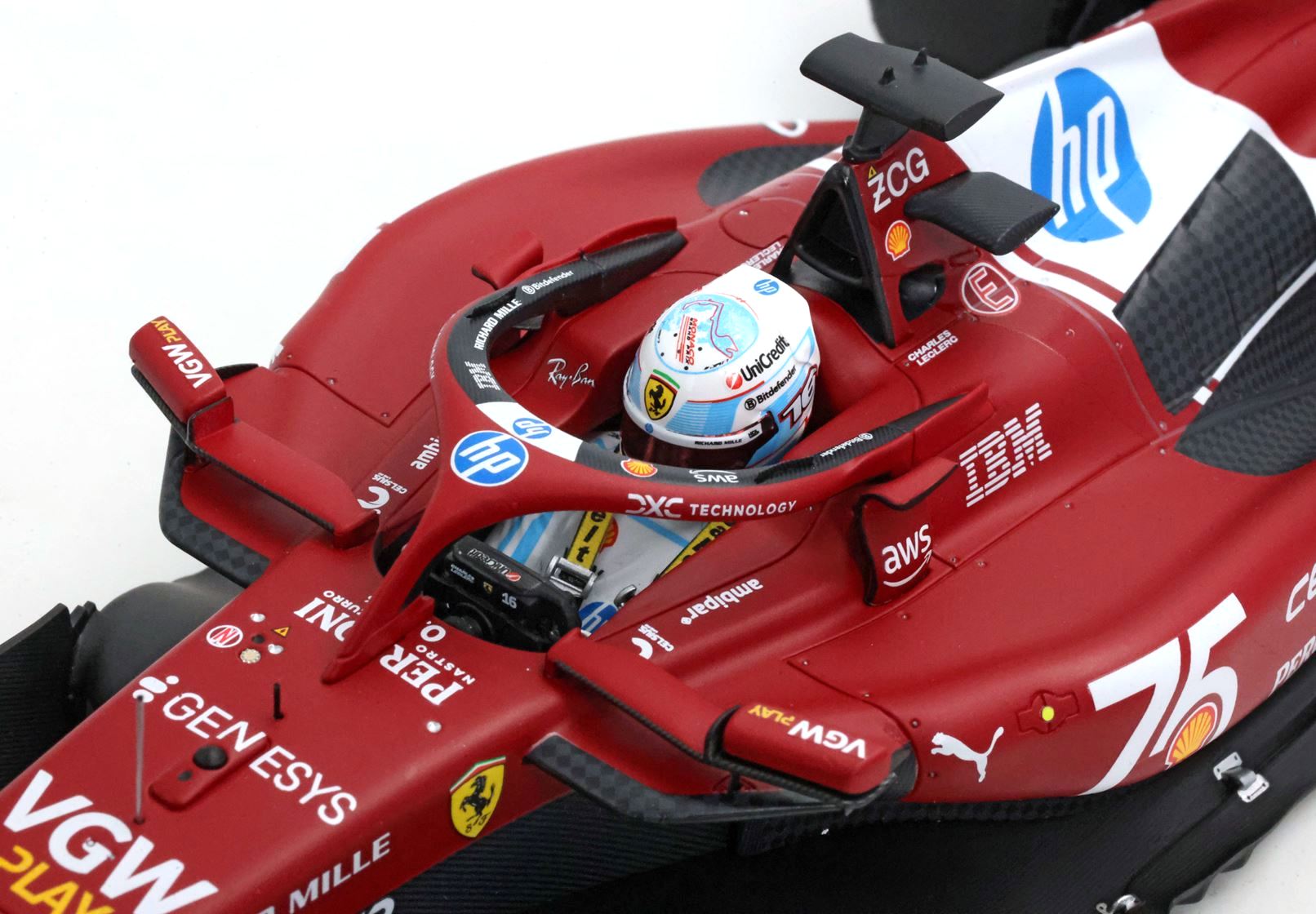 Ferrari SF-25 #16 C.Leclerc 2nd Monaco GP 2025 with Driver Figurine 1:18 B.B.R.