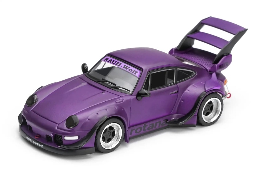 Porsche 911 993 RWB Rauh Welt Rotana Coupe 1993 purple 1:64 Motorhelix 