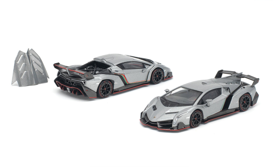 Lamborghini Veneno grigio metalluro 1:64 Pop Race Limited