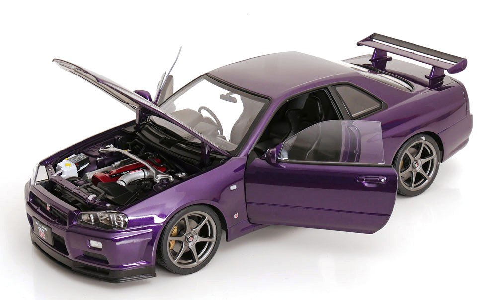 Nissan Skyline GT-R R34 V-Spec II 2001 OEM Rims purple metallic 1:12 KK Scale