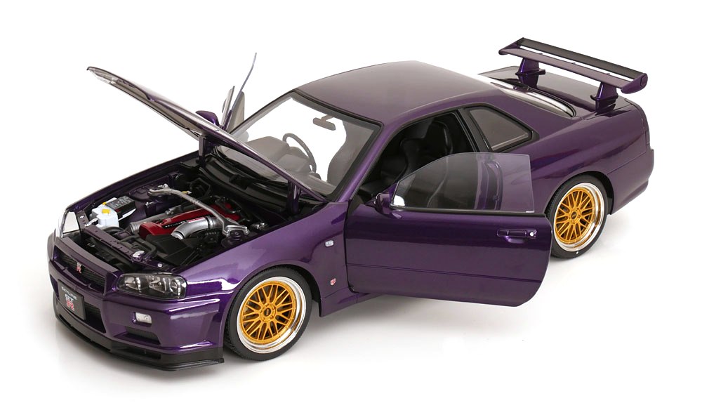 Nissan Skyline GT-R R34 V-Spec II 2001 BBS Rims purple metallic 1:12 KK Scale