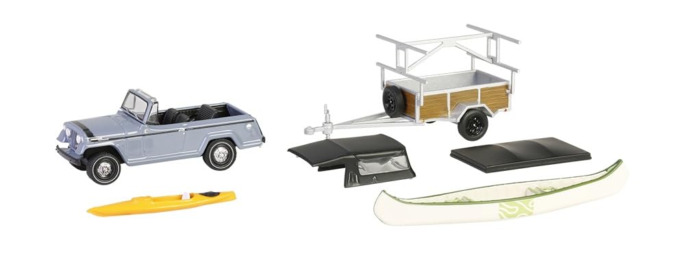Jeep Jeepster Commando SC-1 1968 With Canoe Trailer *Hitch & Tow Series 32* 1:64 Greenlight