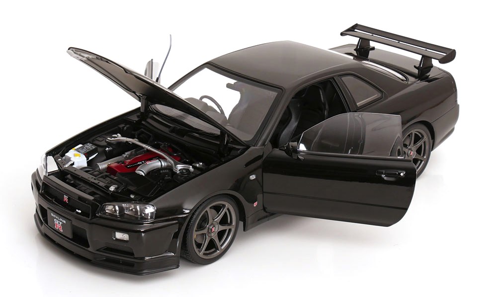 Nissan Skyline GT-R R34 V-Spec II 2001 OEM Rims black 1:12 KK Scale