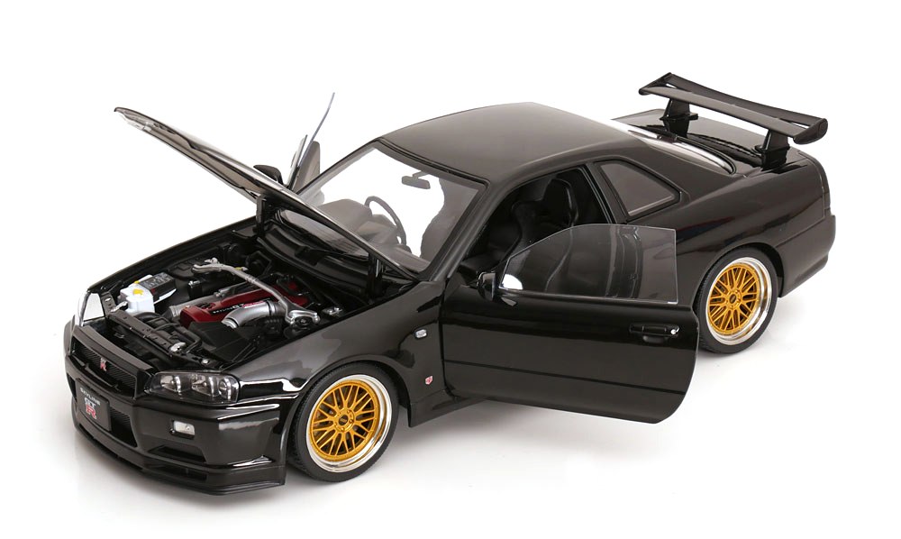 Nissan Skyline GT-R R34 V-Spec II 2001 BBS Rims black 1:12 KK Scale