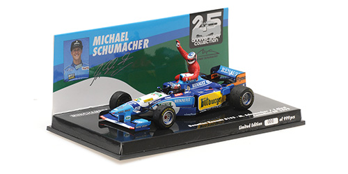Benetton Renault B195 #1 M.Schumacher Canadian GP 1995 with Figure Alesi 1:43 Minichamps