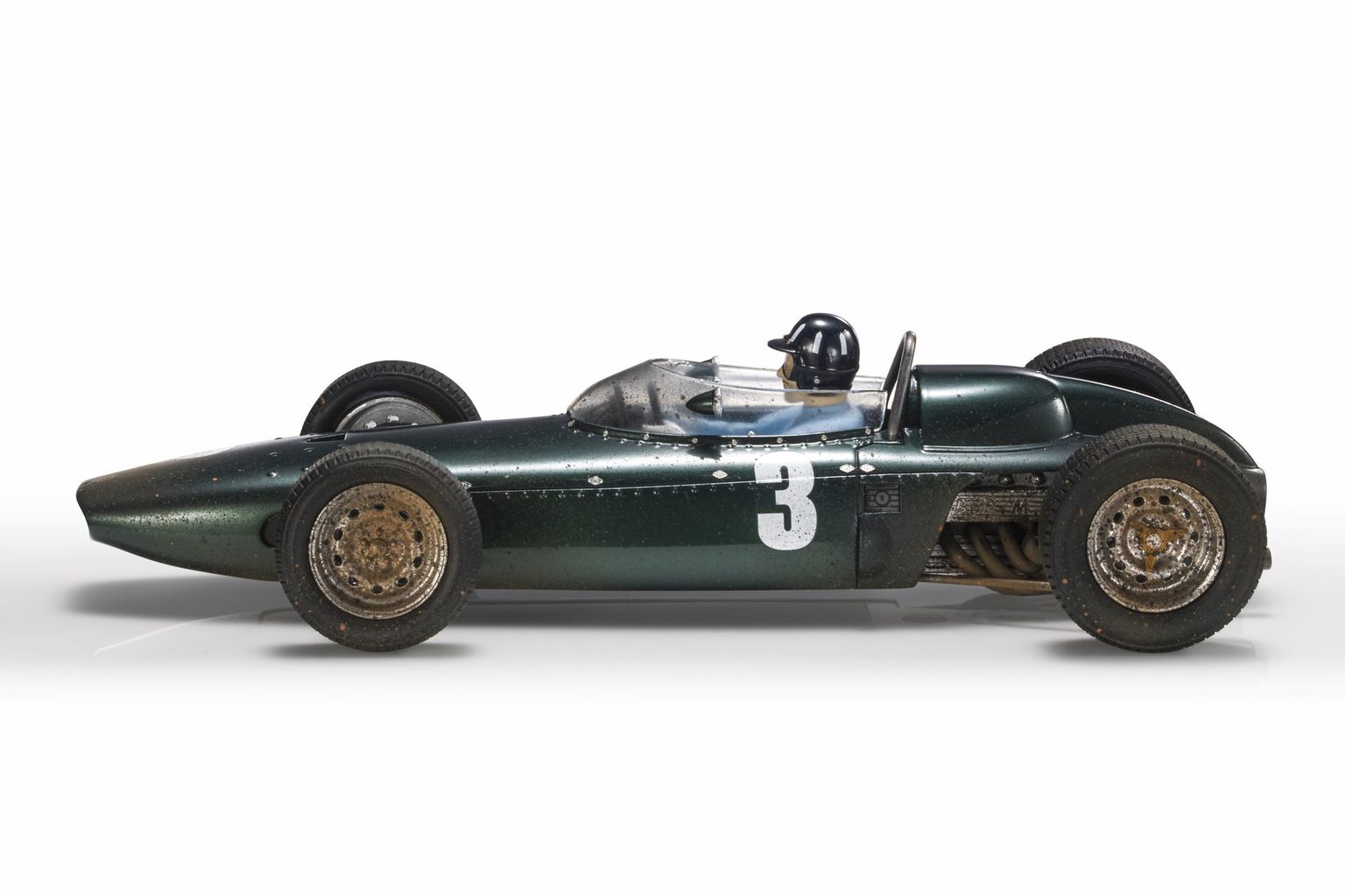 BRM P57 #3 Graham Hill Winner South Africa GP 1962 with pilot figure - dirty version 1:18 GP Replicas